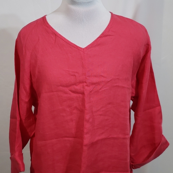 EUC CTC Linens Pink Linen Tunic Top Small - Picture 2 of 8
